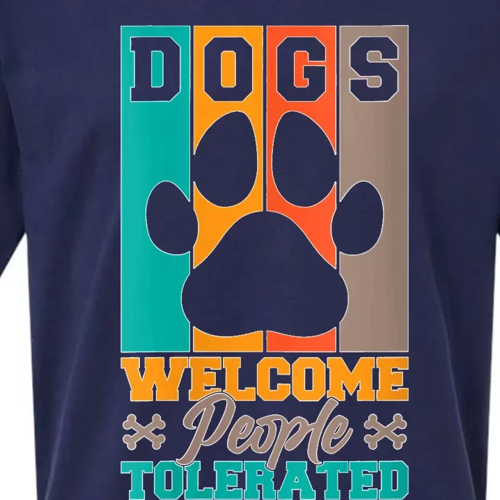 S Dogs Welcome People Tolerated V Neck Sueded Cloud Jersey T-Shirt