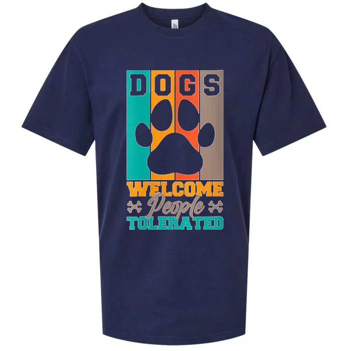 S Dogs Welcome People Tolerated V Neck Sueded Cloud Jersey T-Shirt