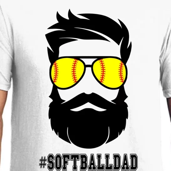 Softball Dad With Beard And Cool Sunglasses Cute Gift Pajama Set