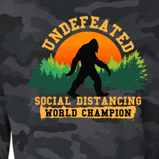 Social Distancing World Champion tee Funny Bigfoot tee Cropped Pullover Crew