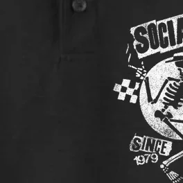 Social Distortion White Spray Skelly Dry Zone Grid Performance Polo