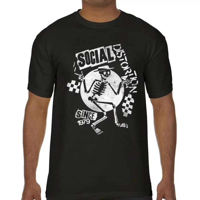 Social Distortion White Spray Skelly Comfort Colors T-Shirt