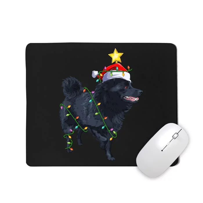 Schipperke Dog Xmas Lighting Tree Santa Schipperke Christmas Sweatshirt Mousepad