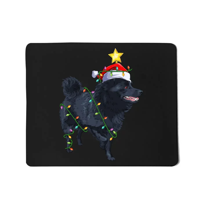 Schipperke Dog Xmas Lighting Tree Santa Schipperke Christmas Sweatshirt Mousepad