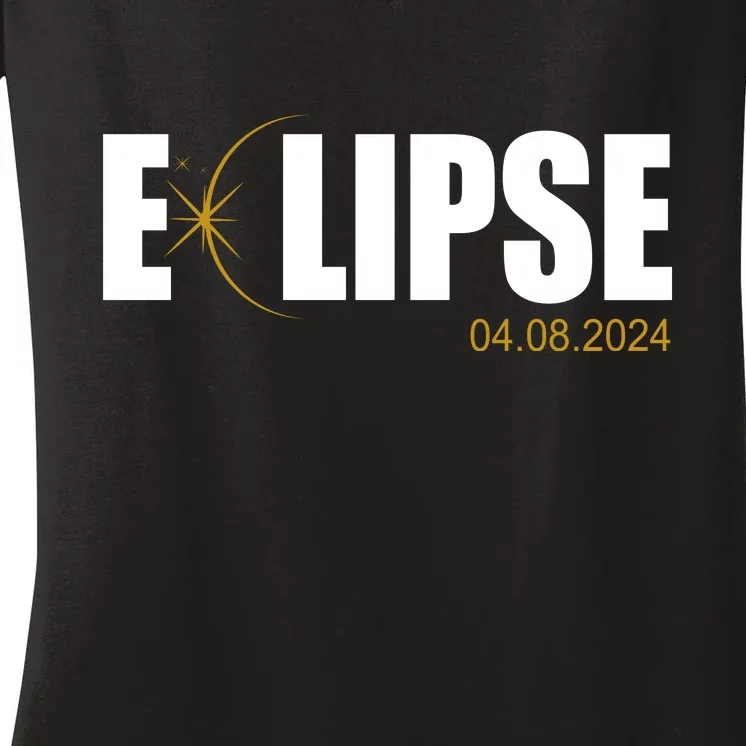 Solar Eclipse 04.08.24 Women's V-Neck T-Shirt