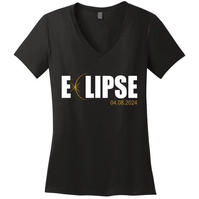 Solar Eclipse 04.08.24 Women's V-Neck T-Shirt