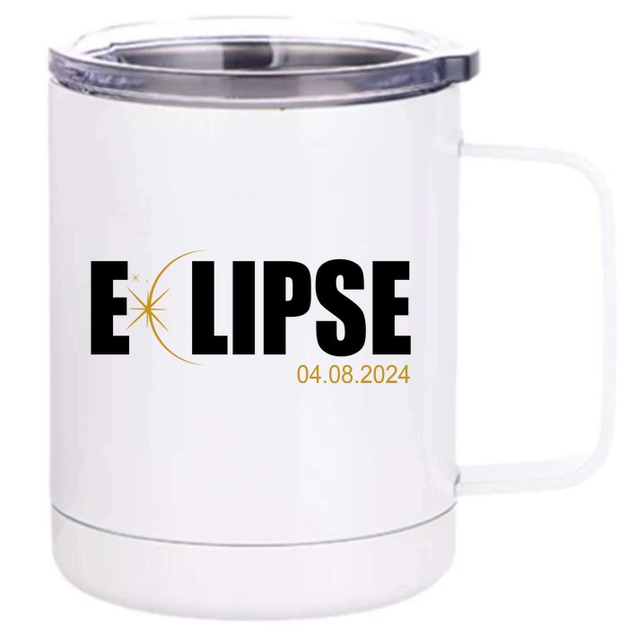 Solar Eclipse 04.08.24 Front & Back 12oz Stainless Steel Tumbler Cup