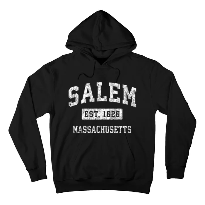 Salem Est 1626 Massachusetts Ma Vintage Established Sports Design Hoodie