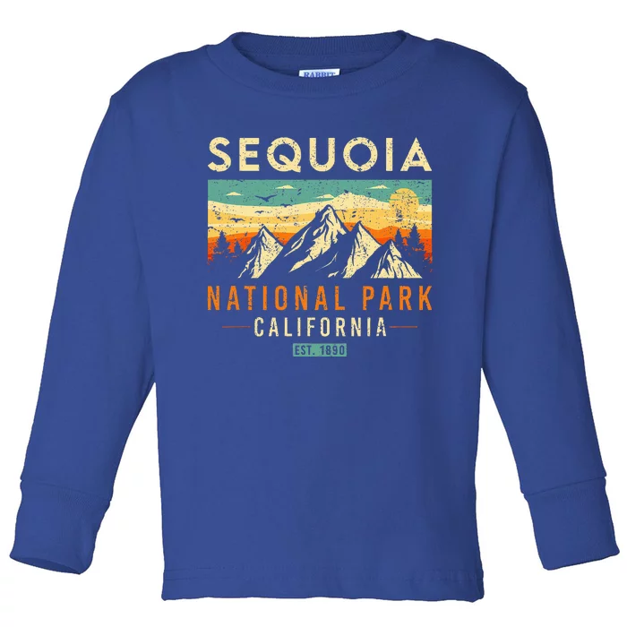 Sequoia Est. 1890 Retro California National Park Toddler Long Sleeve Shirt