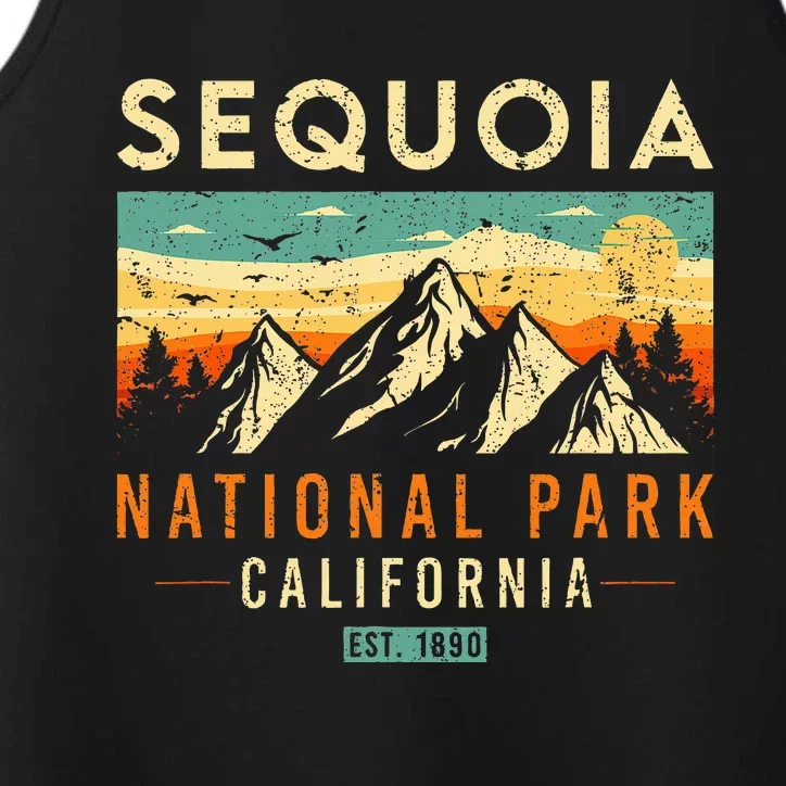 Sequoia Est. 1890 Retro California National Park Performance Tank