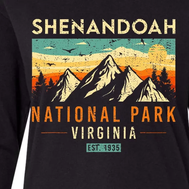 Shenandoah Est. 1935 Retro Virginia National Park Womens Cotton Relaxed Long Sleeve T-Shirt