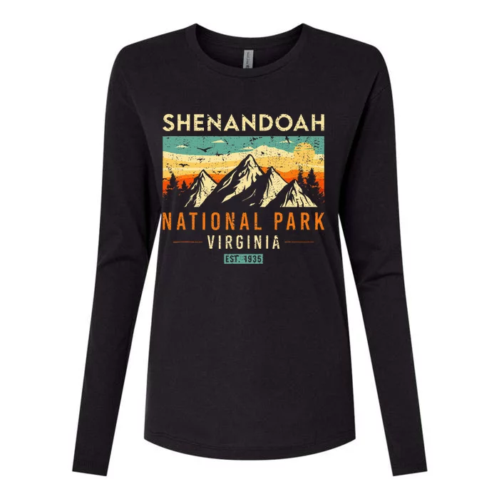 Shenandoah Est. 1935 Retro Virginia National Park Womens Cotton Relaxed Long Sleeve T-Shirt