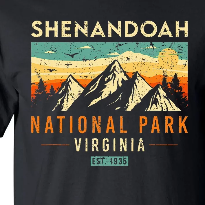 Shenandoah Est. 1935 Retro Virginia National Park Tall T-Shirt