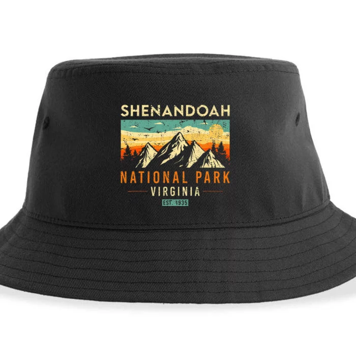 Shenandoah Est. 1935 Retro Virginia National Park Sustainable Bucket Hat