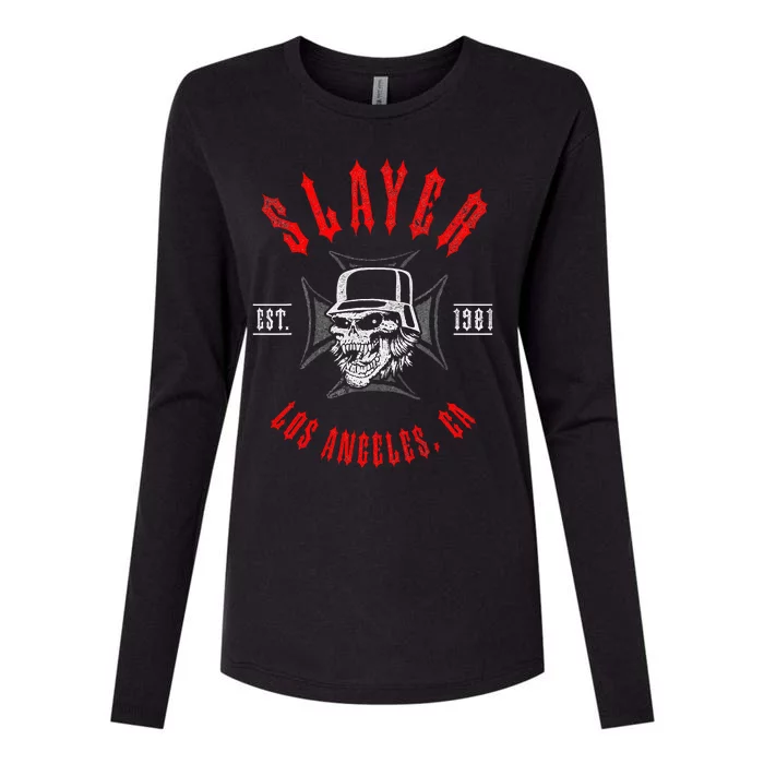 Slayer – Est 1981 Black And Red Womens Cotton Relaxed Long Sleeve T-Shirt