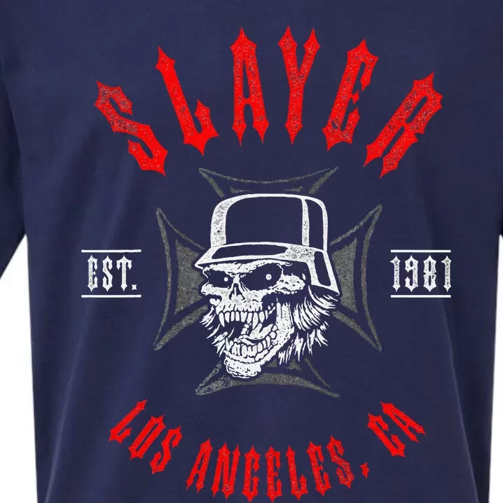 Slayer – Est 1981 Black And Red Sueded Cloud Jersey T-Shirt