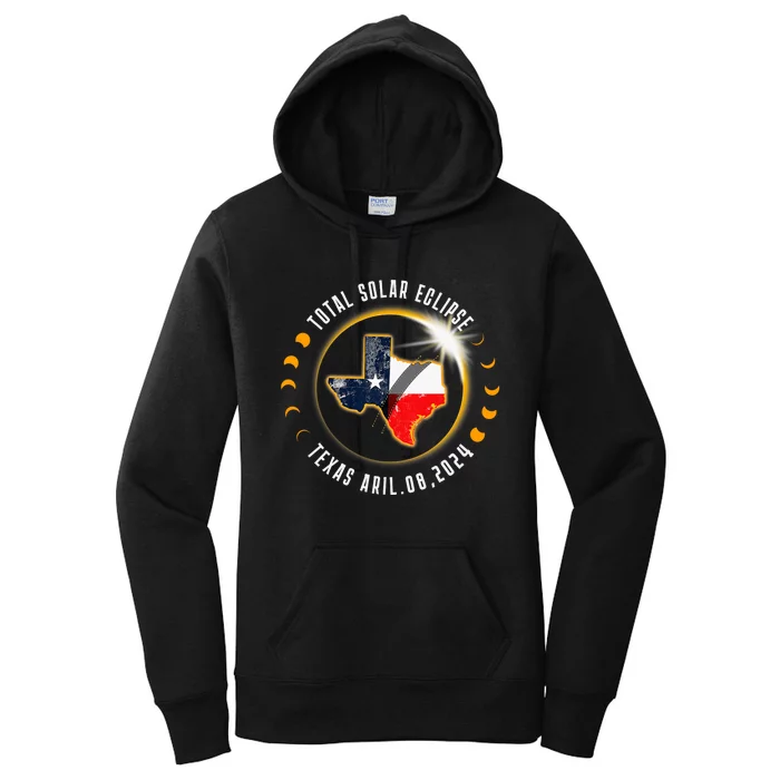 Solar Eclipse 2024 Total Solar Eclipse State Texas Women's Pullover Hoodie