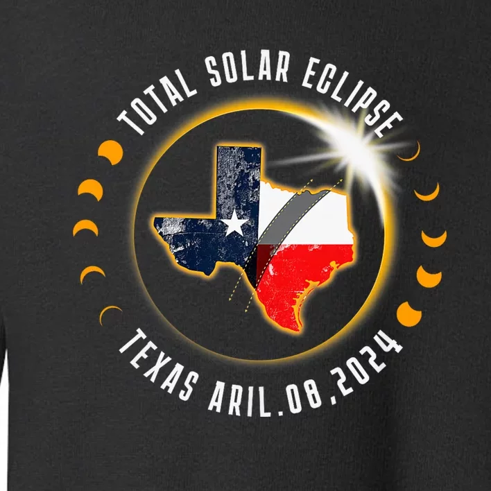 Solar Eclipse 2024 Total Solar Eclipse State Texas Toddler Sweatshirt