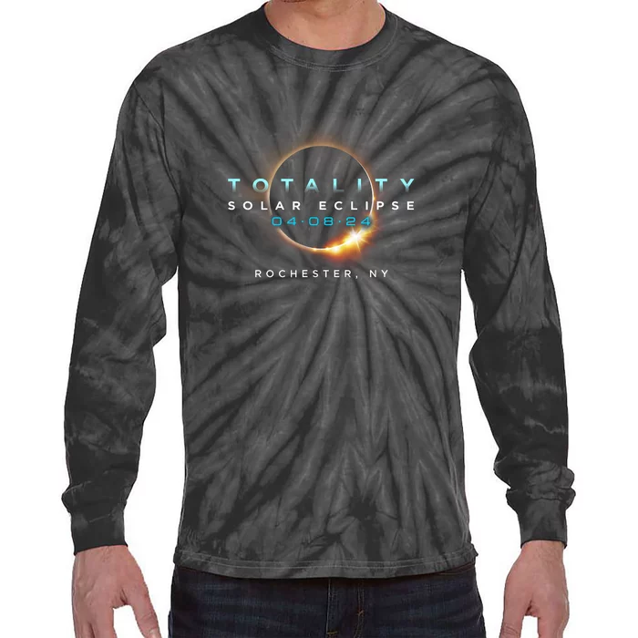 Solar Eclipse 2024 Rochester Ny Totality April 8 2024 Tie-Dye Long Sleeve Shirt