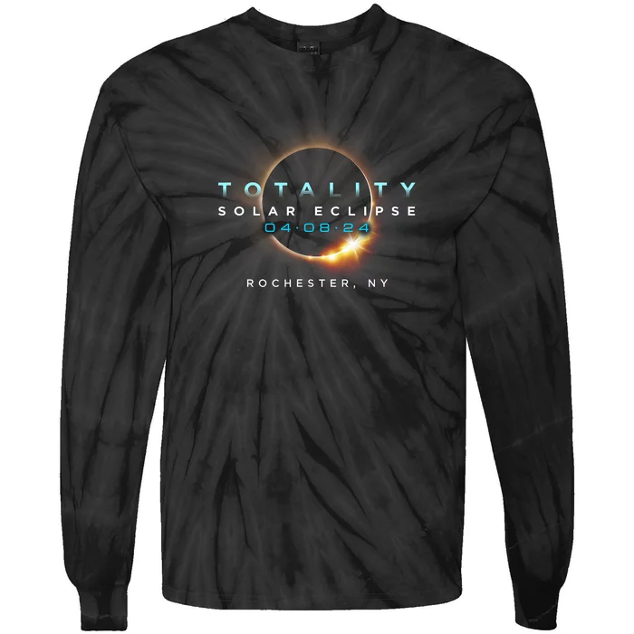 Solar Eclipse 2024 Rochester Ny Totality April 8 2024 Tie-Dye Long Sleeve Shirt