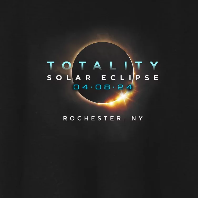 Solar Eclipse 2024 Rochester Ny Totality April 8 2024 Women's Crop Top Tee