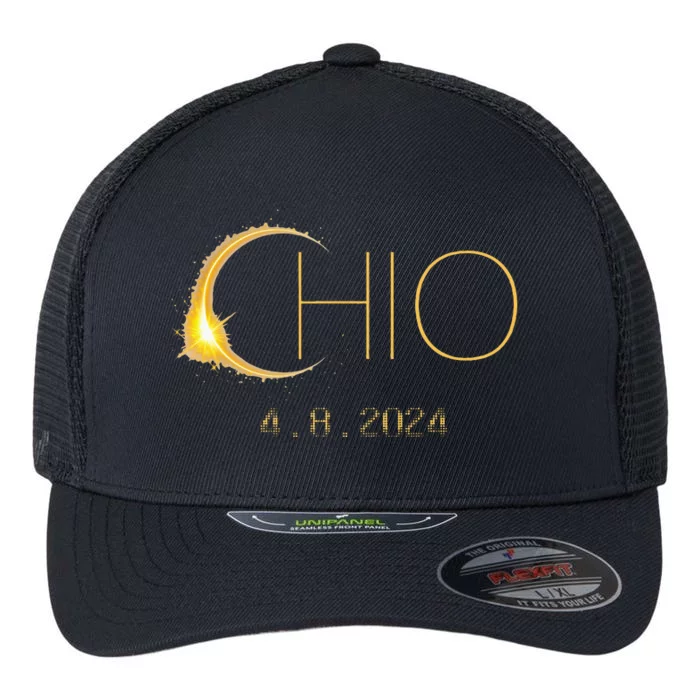 Solar Eclipse 2024 Total Solar Eclipse State Ohio Flexfit Unipanel Trucker Cap