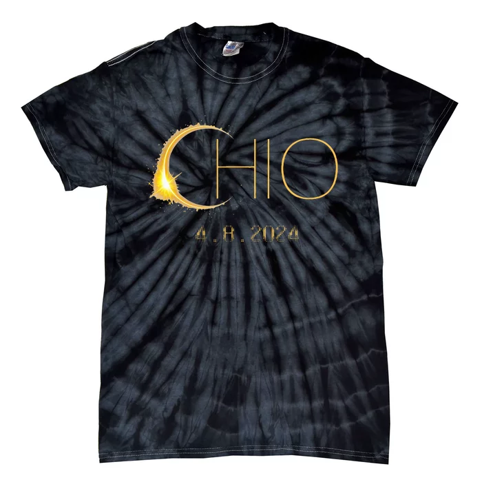 Solar Eclipse 2024 Total Solar Eclipse State Ohio Tie-Dye T-Shirt