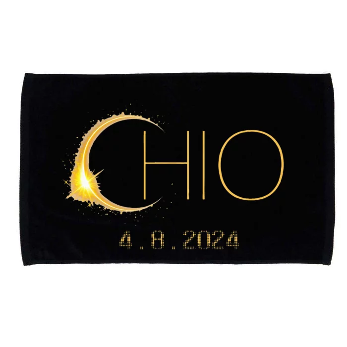 Solar Eclipse 2024 Total Solar Eclipse State Ohio Microfiber Hand Towel