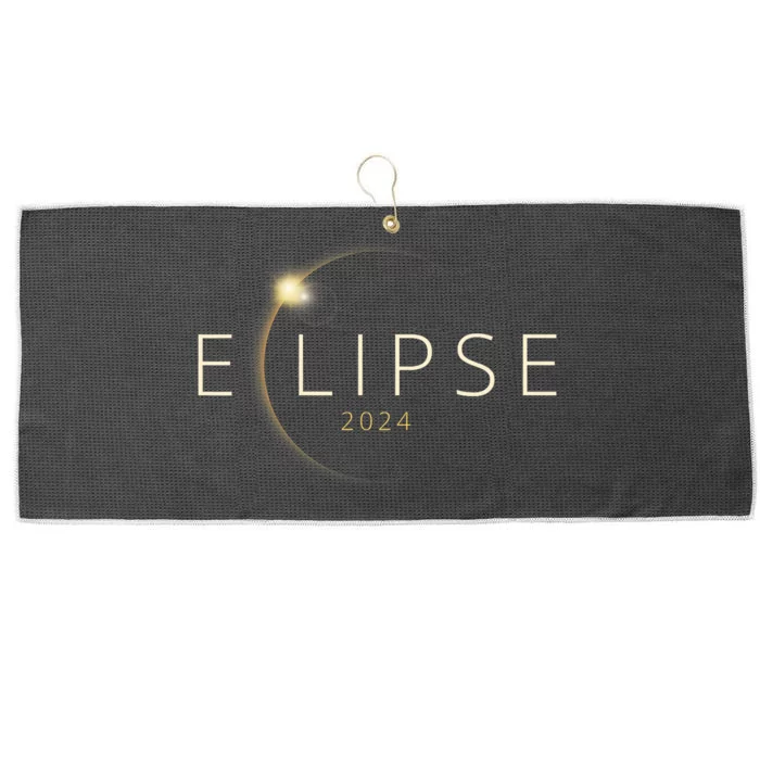 Solar Eclipse 2024 Total Solar Eclipse 4.08.24 Large Microfiber Waffle Golf Towel