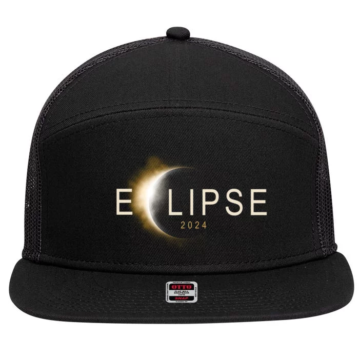 Solar Eclipse 2024 7 Panel Mesh Trucker Snapback Hat