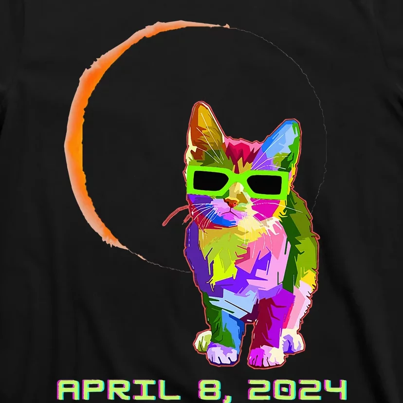 Solar Eclipse 2024 Cat Wearing Solar Eclipse Glasses T-Shirt