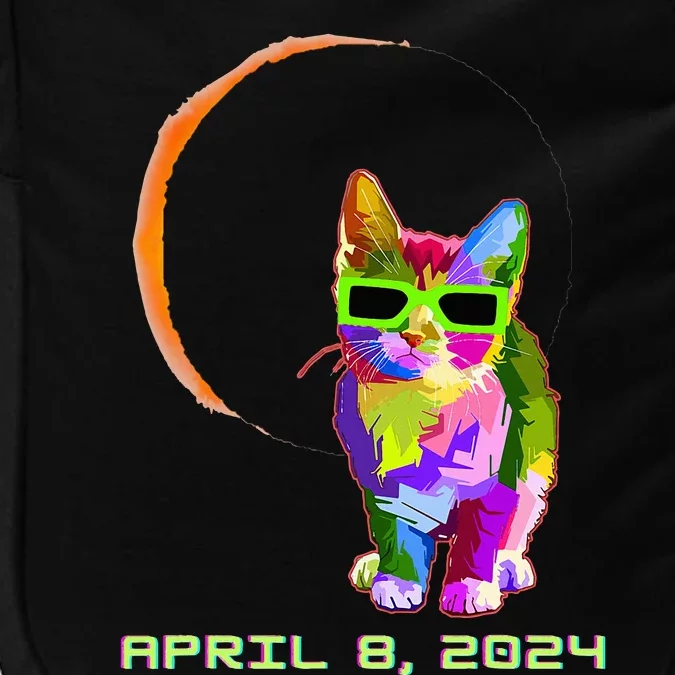 Solar Eclipse 2024 Cat Wearing Solar Eclipse Glasses Impact Tech Backpack