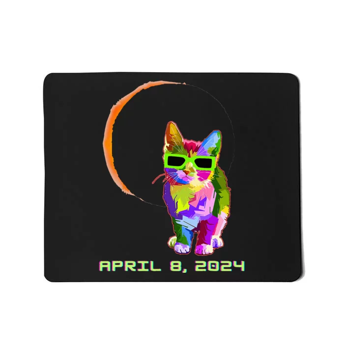 Solar Eclipse 2024 Cat Wearing Solar Eclipse Glasses Mousepad