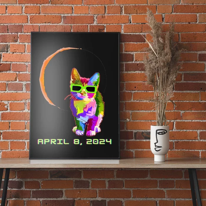 Solar Eclipse 2024 Cat Wearing Solar Eclipse Glasses Poster