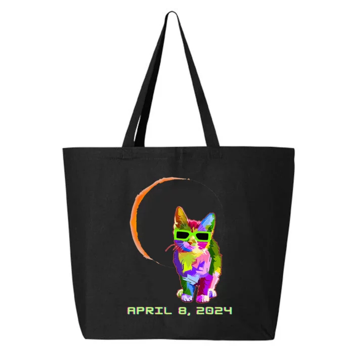 Solar Eclipse 2024 Cat Wearing Solar Eclipse Glasses 25L Jumbo Tote