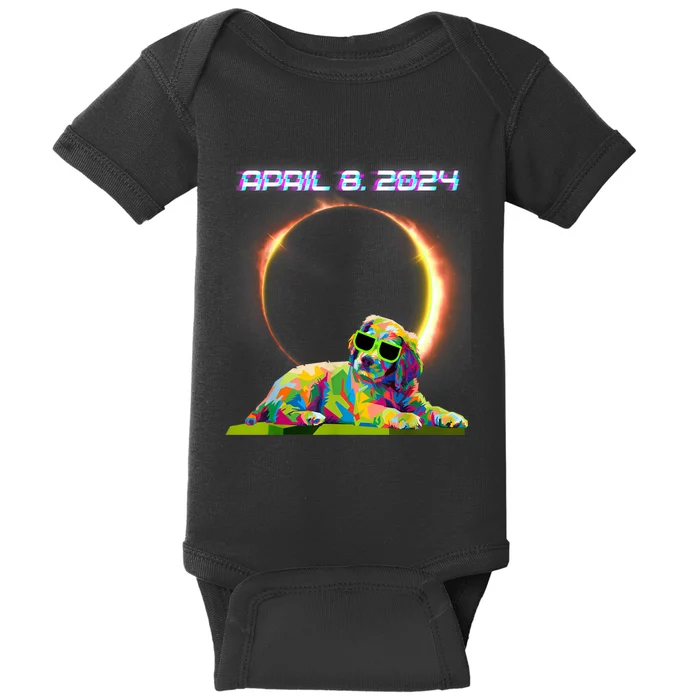 Solar Eclipse 2024 April 8 Dog Solar Eclipse Glasses Baby Bodysuit