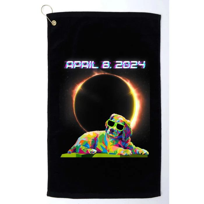 Solar Eclipse 2024 April 8 Dog Solar Eclipse Glasses Platinum Collection Golf Towel