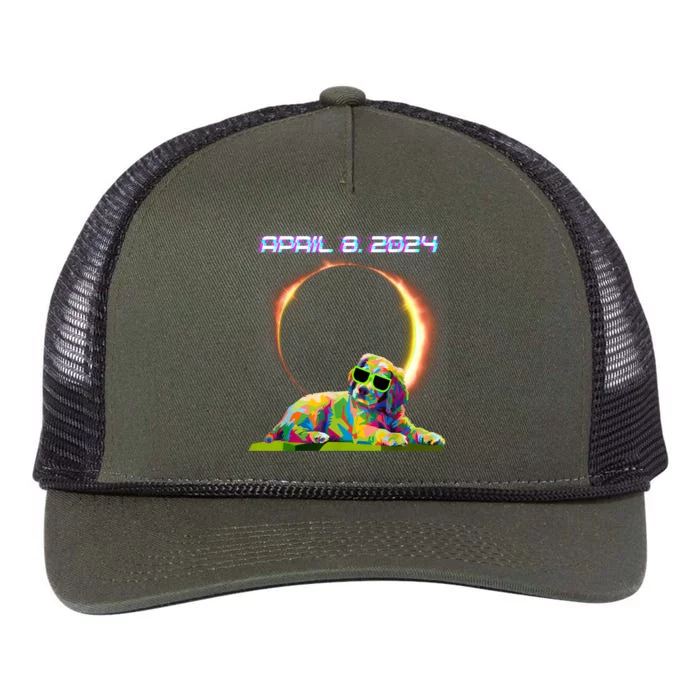 Solar Eclipse 2024 April 8 Dog Solar Eclipse Glasses Retro Rope Trucker Hat Cap