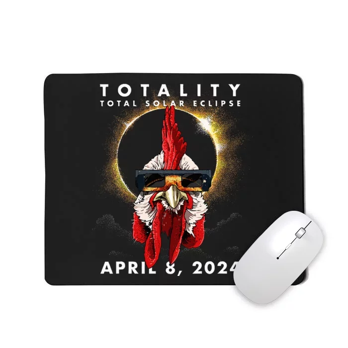 Solar Eclipse 2024 Chicken Rooster Mousepad