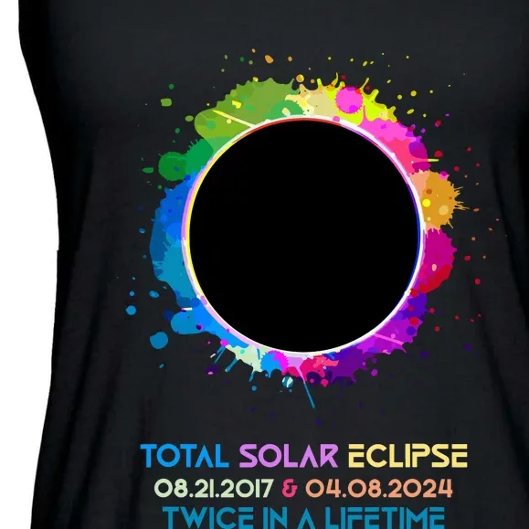 Solar Eclipse 2024 Twice In A Lifetime 2017 Totality Ladies Essential Flowy Tank