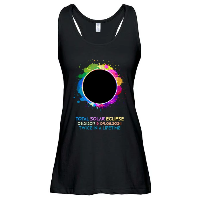 Solar Eclipse 2024 Twice In A Lifetime 2017 Totality Ladies Essential Flowy Tank