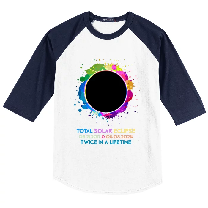 Solar Eclipse 2024 Twice In A Lifetime 2017 Totality Baseball Sleeve Shirt