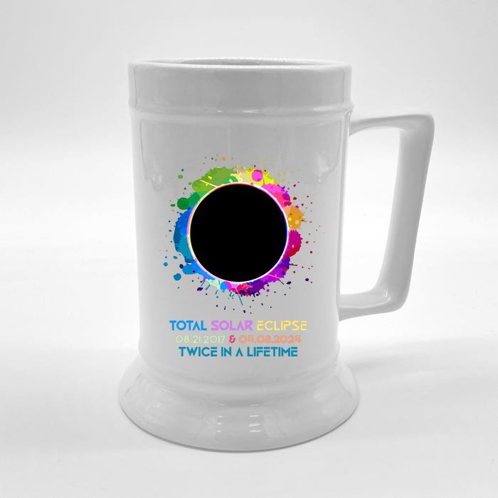 Solar Eclipse 2024 Twice In A Lifetime 2017 Totality Front & Back Beer Stein