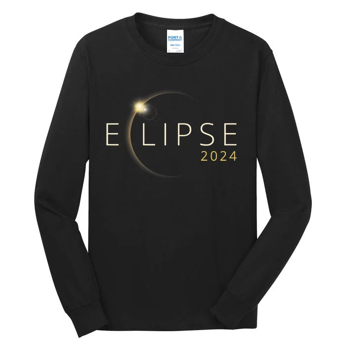 Solar Eclipse 2024 Total Solar Eclipse 4.08.24 Trending Design Eclipse Tall Long Sleeve T-Shirt