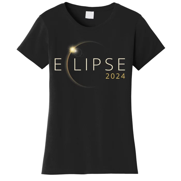 Solar Eclipse 2024 Total Solar Eclipse 4.08.24 Trending Design Eclipse Women's T-Shirt