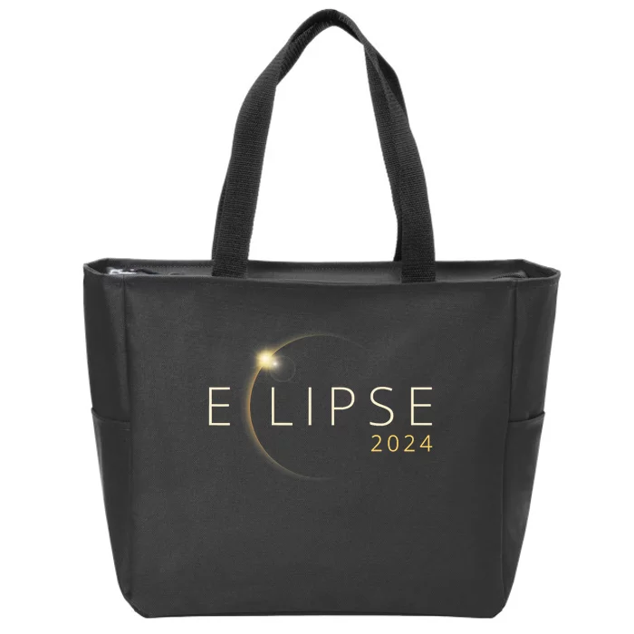 Solar Eclipse 2024 Total Solar Eclipse 4.08.24 Trending Design Eclipse Zip Tote Bag