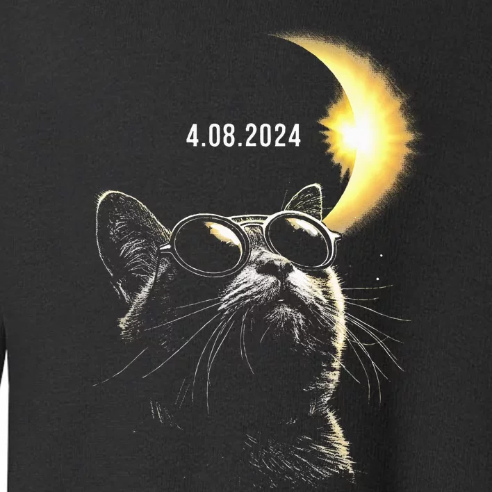 Solar Eclipse 2024 Total Eclipse April 8th 2024 Cat Toddler Sweatshirt