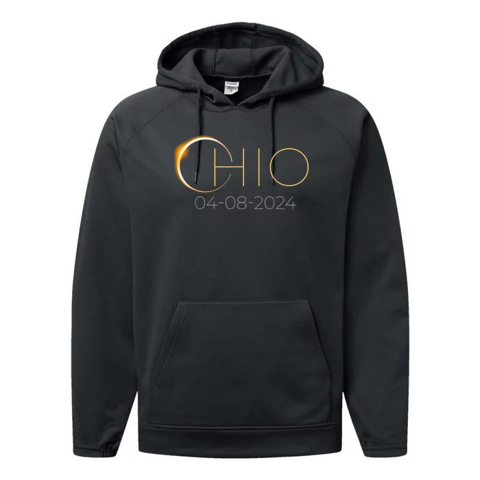 Solar Eclipse 2024 State Ohio Total Solar Eclipse Performance Fleece Hoodie