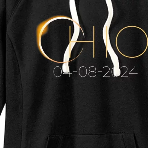 Solar Eclipse 2024 State Ohio Total Solar Eclipse Women's Fleece Hoodie