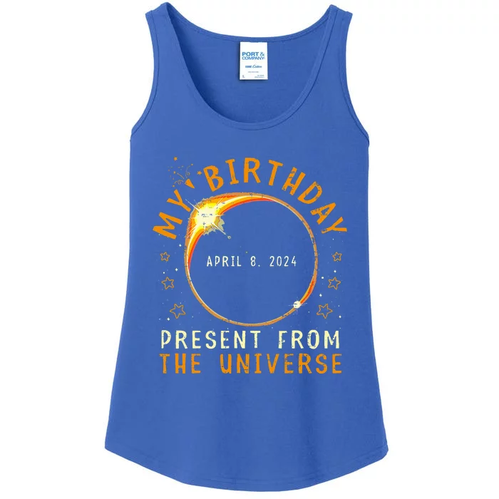 Solar Eclipse 2024 Birthday Present 4.8.24 Totality Universe Ladies Essential Tank